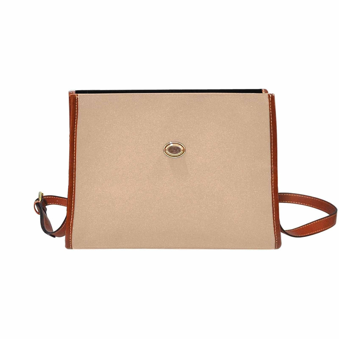 Canvas Handbag - Pale Brown Waterproof Bag /brown Crossbody Strap - Bags