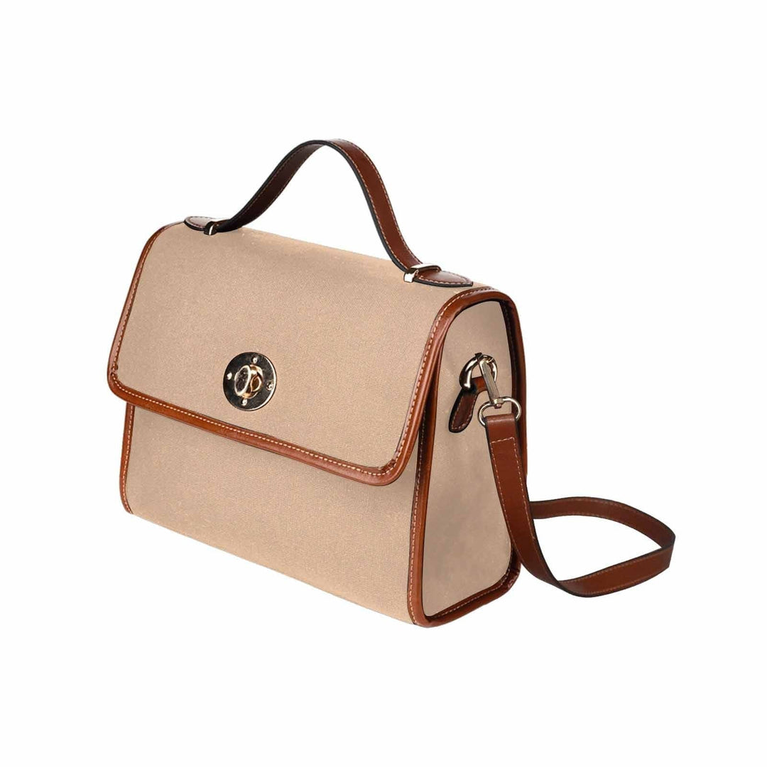 Canvas Handbag - Pale Brown Waterproof Bag /brown Crossbody Strap - Bags