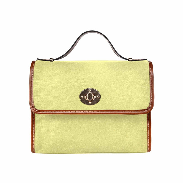 Canvas Handbag - Pastel Yellow Bag / Brown Crossbody Strap - Bags | Handbags