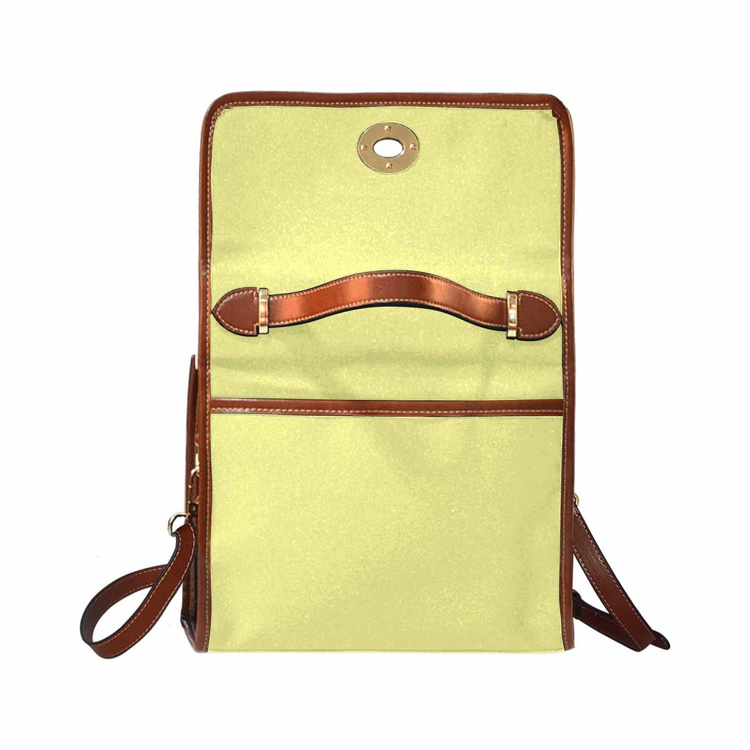 Canvas Handbag - Pastel Yellow Bag / Brown Crossbody Strap - Bags | Handbags