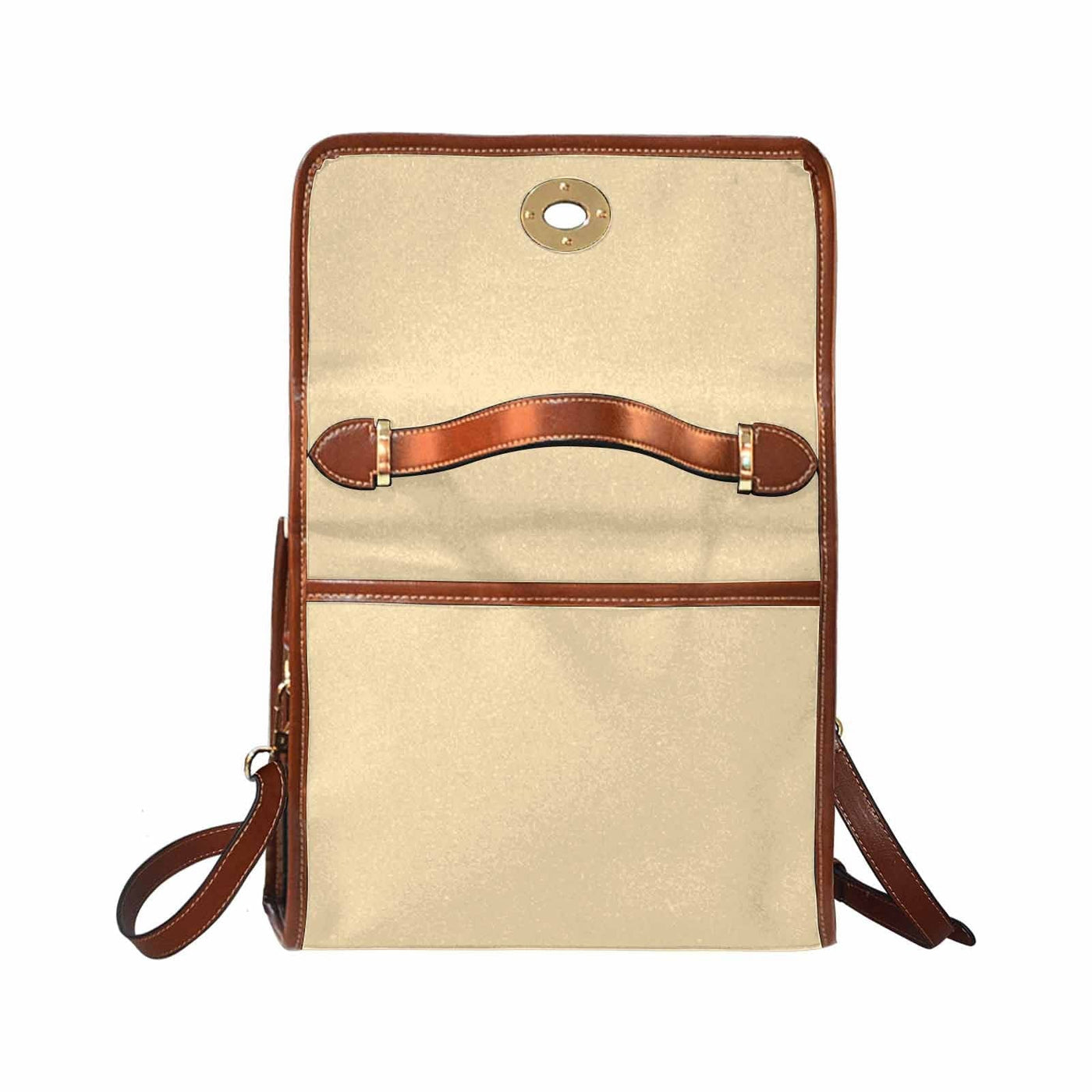 Canvas Handbag - Peach Waterproof Bag / Brown Crossbody Strap - Bags | Handbags