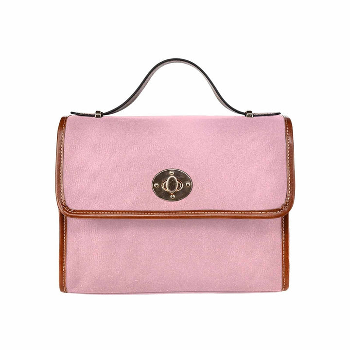 Canvas Handbag - Pink Waterproof Bag /brown Crossbody Strap - Bags | Handbags