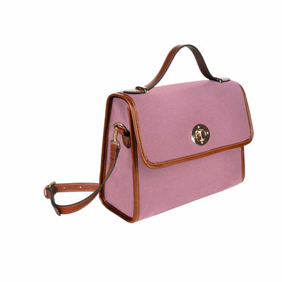 Canvas Handbag - Puce Red Waterproof Bag /brown Crossbody Strap - Bags |