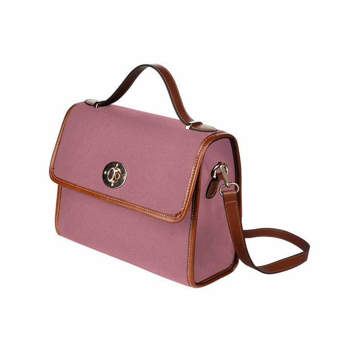 Canvas Handbag - Rose Gold Red Waterproof Bag Brown Crossbody Strap - Bags