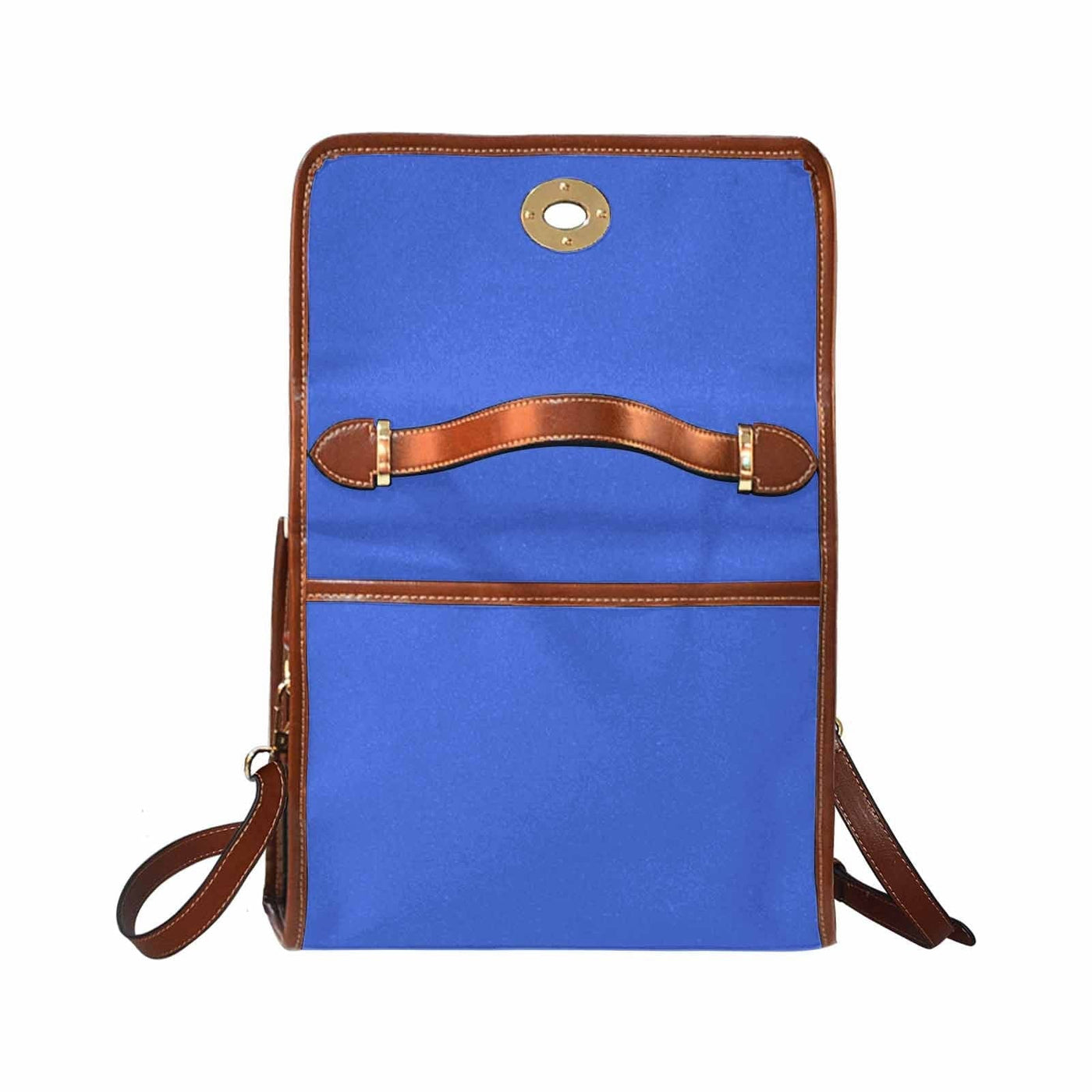 Canvas Handbag - Royal Blue Waterproof Bag /brown Crossbody Strap - Bags |
