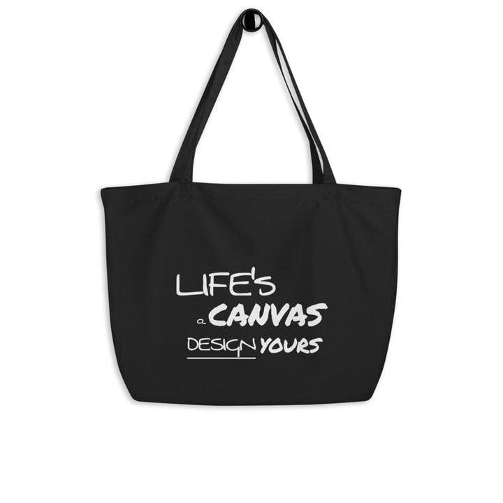 Large Black Tote Bag - Lifes a Inspirational Print - Bags | Tote Bags | Cotton