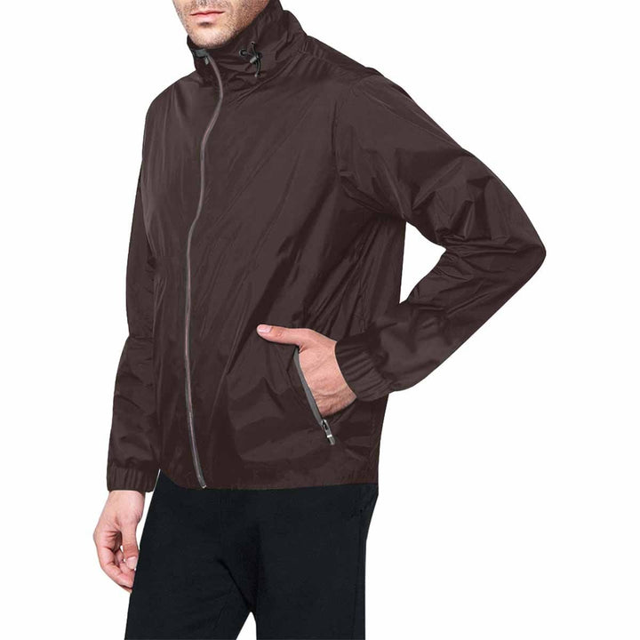 Carafe Brown Hooded Windbreaker Jacket - Men / Women - Mens/Jackets/Windbreakers