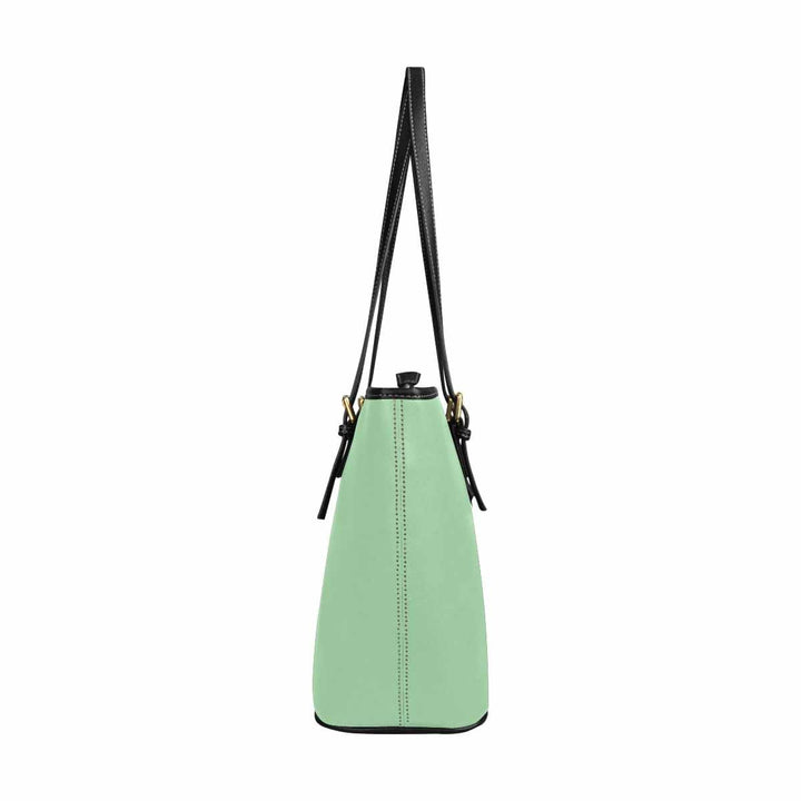 Large Leather Tote Shoulder Bag - Celadon Green - Bags | Leather Tote Bags