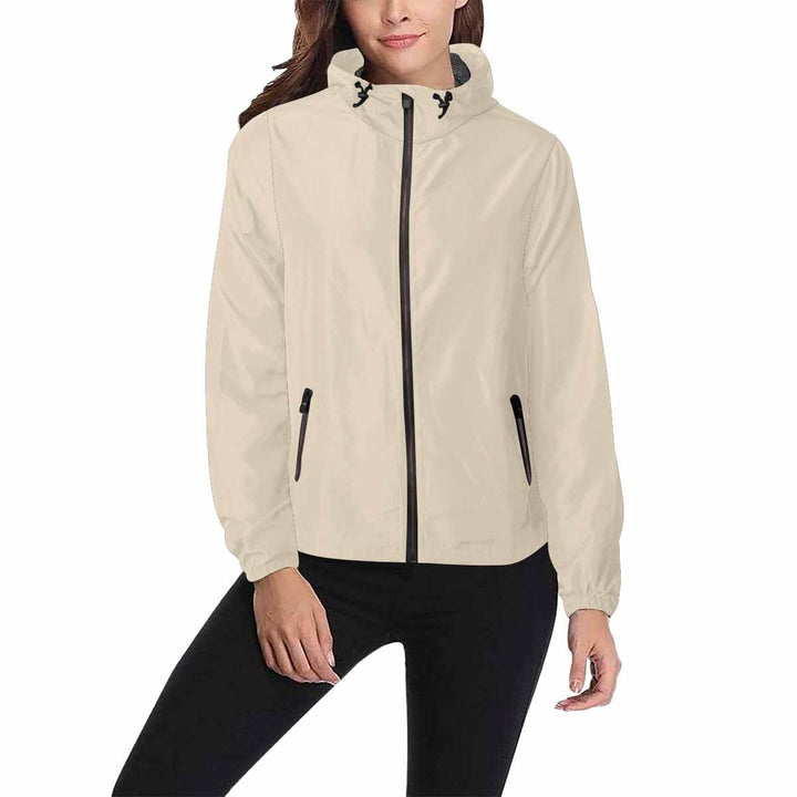 Champagne Beige Hooded Windbreaker Jacket - Men / Women - Mens | Jackets