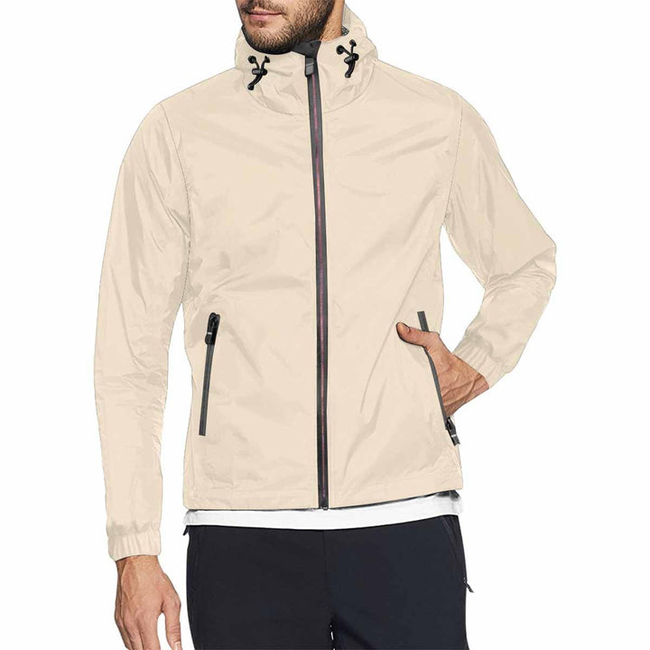 Champagne Beige Hooded Windbreaker Jacket - Men / Women - Mens | Jackets