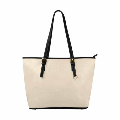 Large Leather Tote Shoulder Bag - Champagne Beige - Bags | Leather Tote Bags