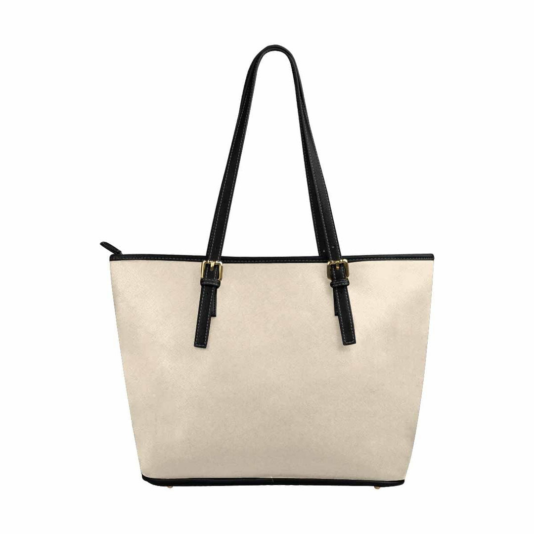 Large Leather Tote Shoulder Bag - Champagne Beige - Bags | Leather Tote Bags