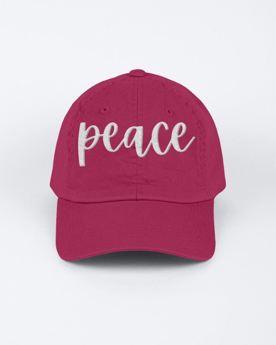 Chino Cap - Peace Embroidered Graphic Hat - Unisex | Baseball Caps | Embroidered