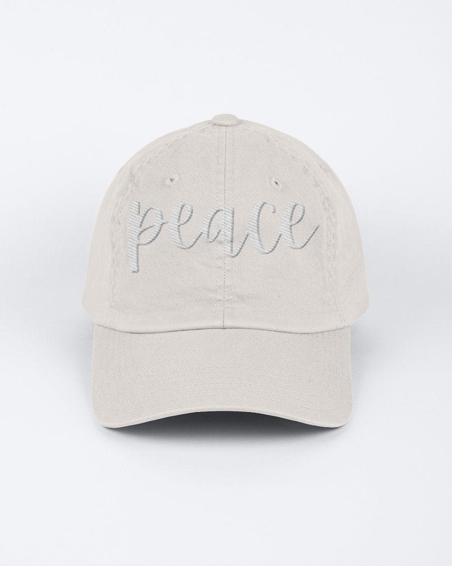 Chino Cap - Peace Embroidered Graphic Hat - Unisex | Baseball Caps | Embroidered