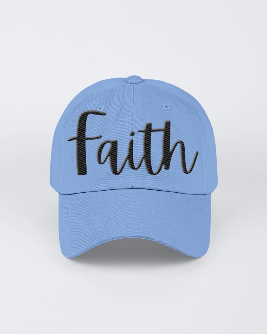 Chino Hat - Faith Embroidered Graphic Hat / 6 Panel Twill - Snapback Hats |