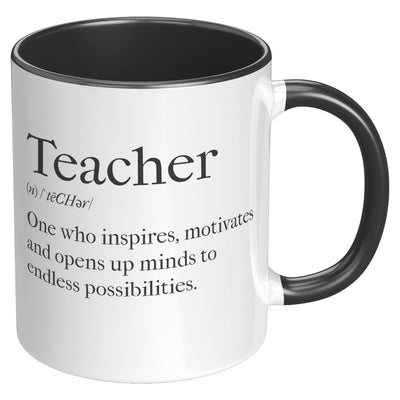 Coffee Cup Accent Ceramic Mug 11oz Teachers Inspire - Decorative | Ceramic Mugs