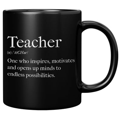Coffee Cup Decorative Black Ceramic Mug 11oz Teachers Inspire - Decorative
