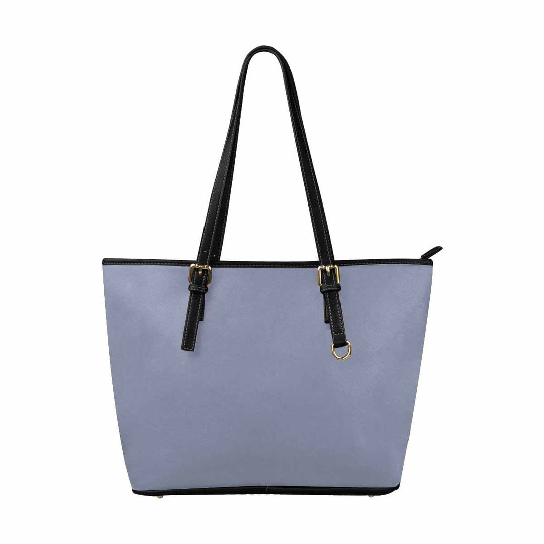 Large Leather Tote Shoulder Bag - Cool Gray - Bags | Leather Tote Bags