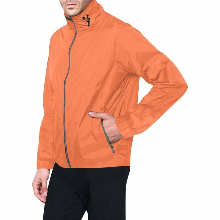 Coral Red Hooded Windbreaker Jacket - Men / Women - Mens/Jackets/Windbreakers