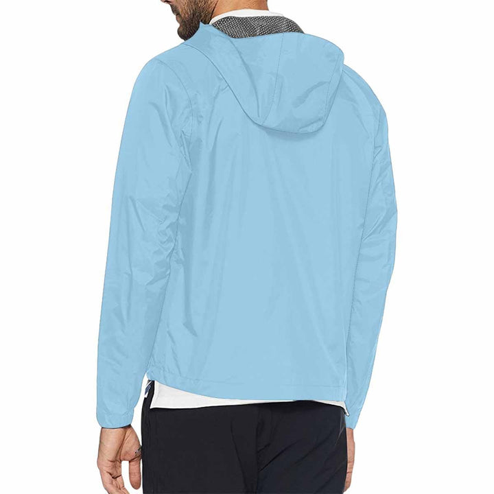 Cornflower Blue Hooded Windbreaker Jacket - Men / Women