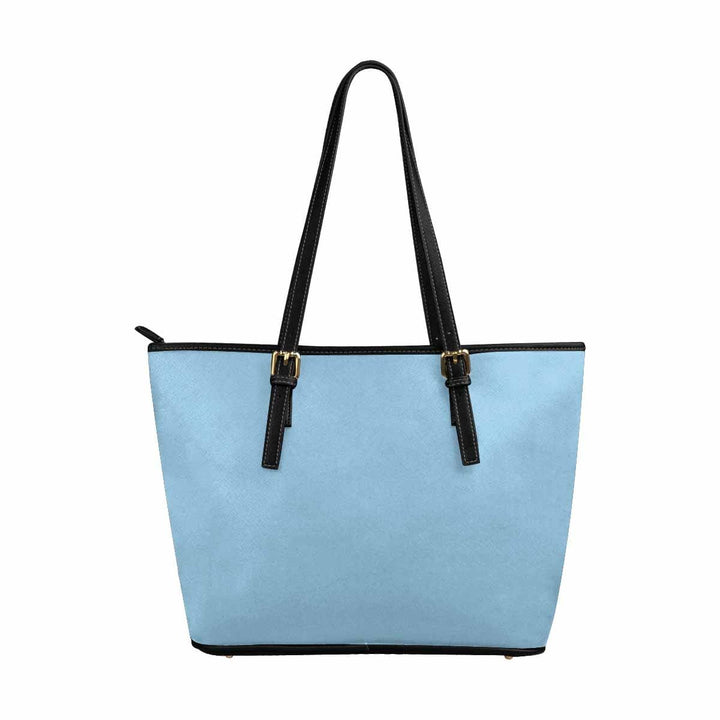 Large Leather Tote Shoulder Bag - Cornflower Blue - Bags/Leather Tote Bags