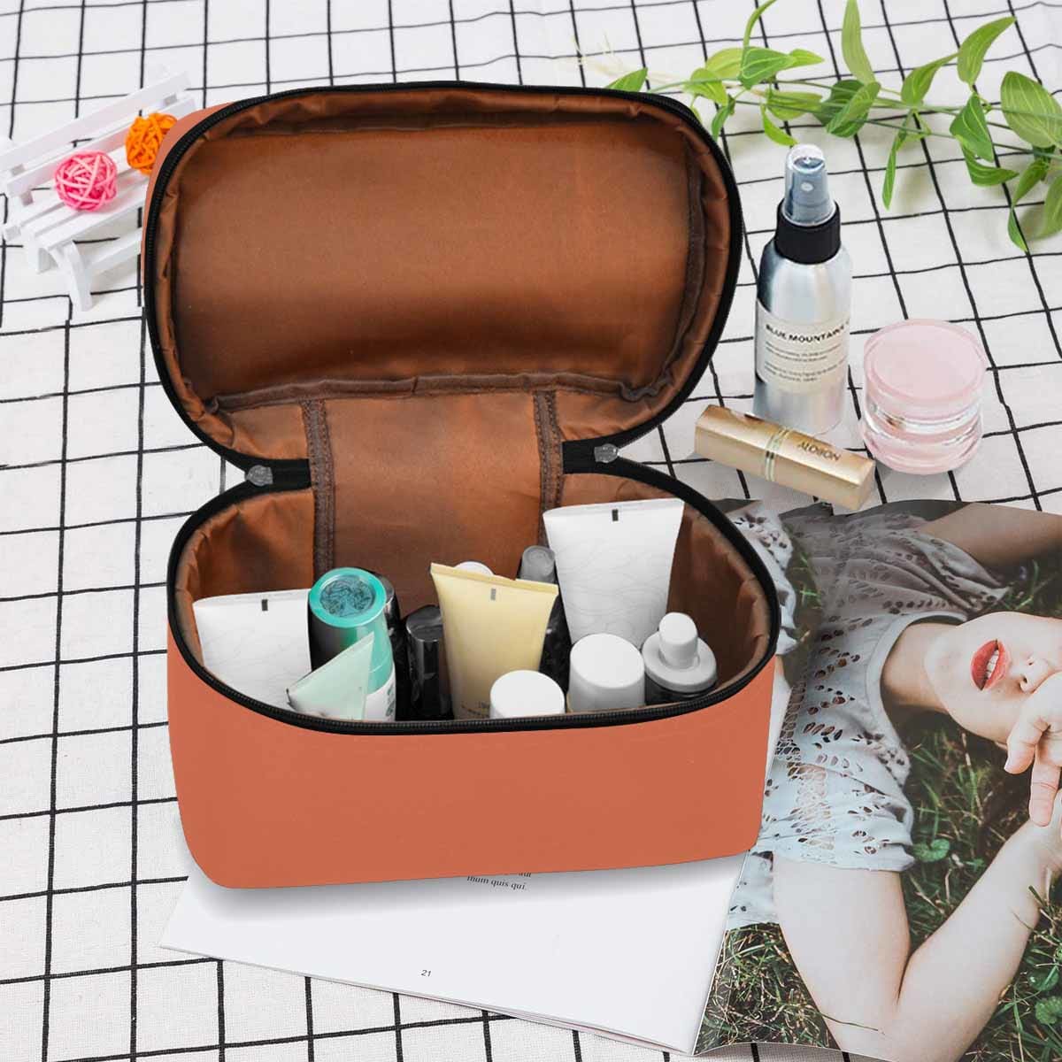 Cosmetic Bag Burnt Sienna Red Travel Case - Bags | Cosmetic Bags