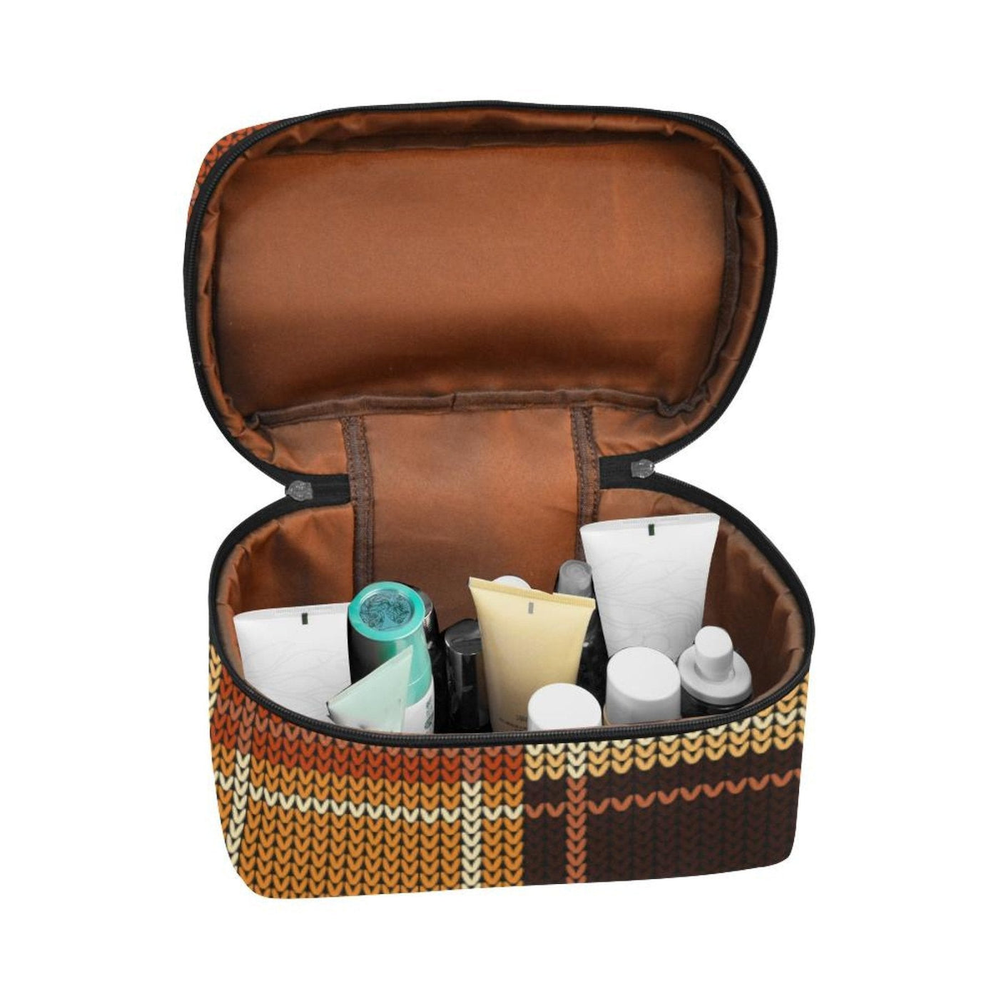 Cosmetic Bag Checker - Brown Travel Case - Bags | Cosmetic Bags