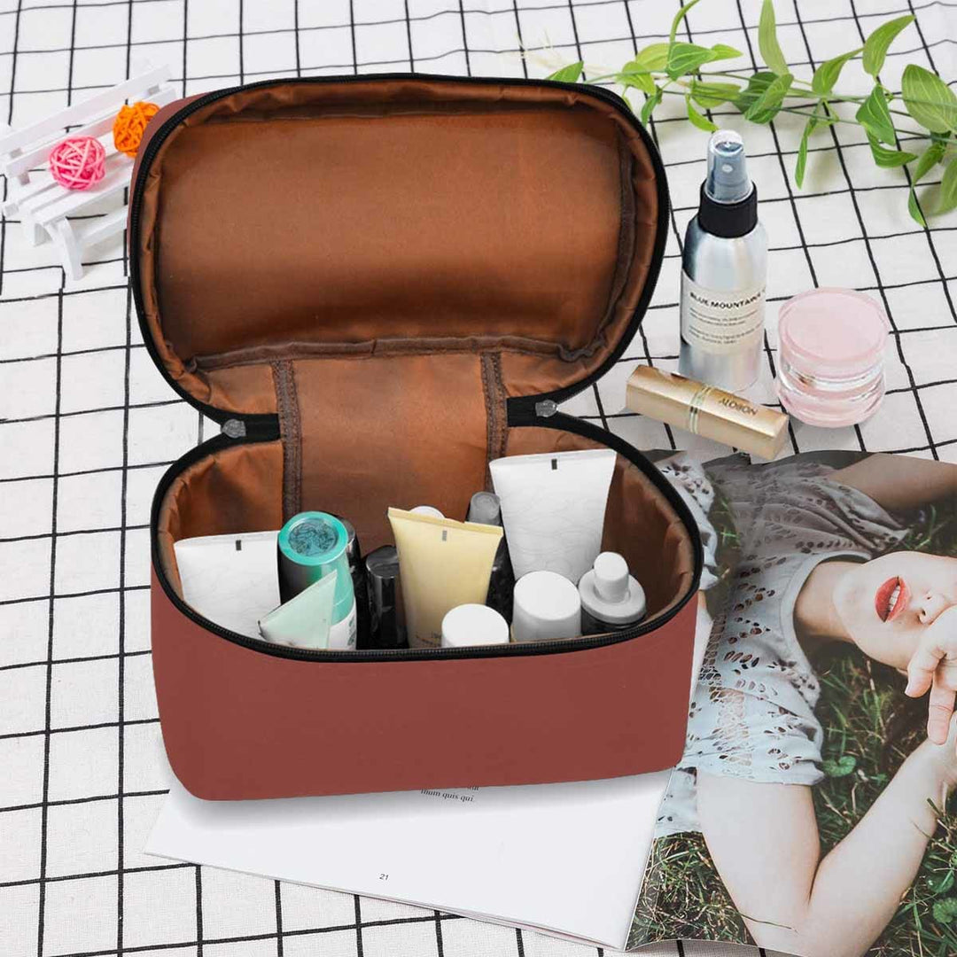 Cosmetic Bag Cognac Red Travel Case - Bags | Cosmetic Bags