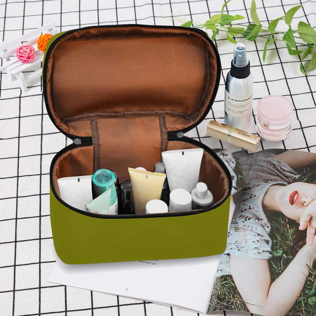 Cosmetic Bag Dark Olive Green Travel Case - Bags | Cosmetic Bags