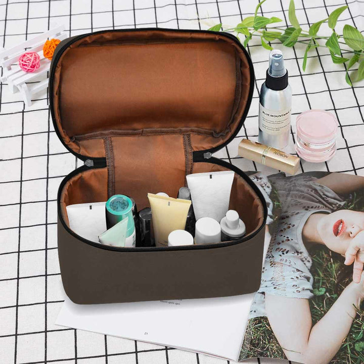 Cosmetic Bag Dark Taupe Brown Travel Case - Bags | Cosmetic Bags