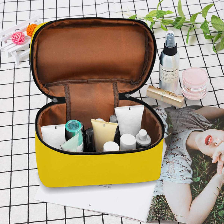 Cosmetic Bag Gold Yellow Travel Case - Bags | Cosmetic Bags