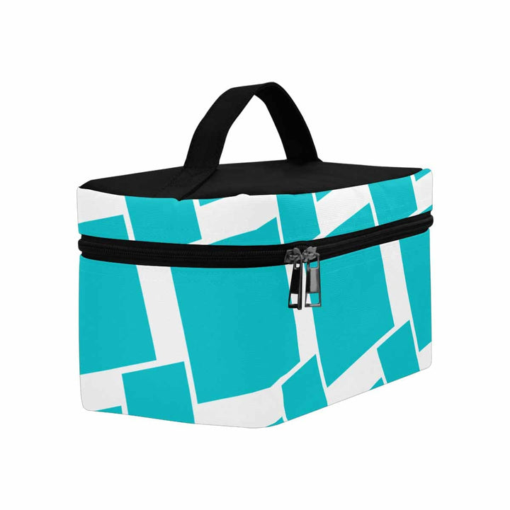 Cosmetic Bag Sea Blue Grid Print - Bags | Cosmetic Bags