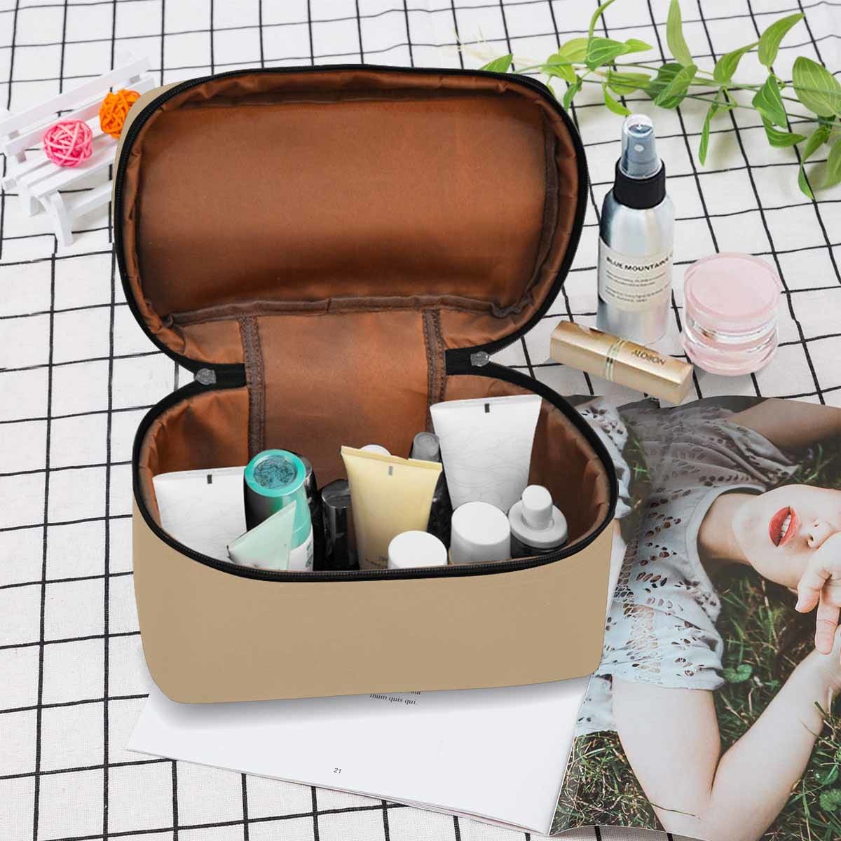 Cosmetic Bag Tan Brown Travel Case - Bags | Cosmetic Bags