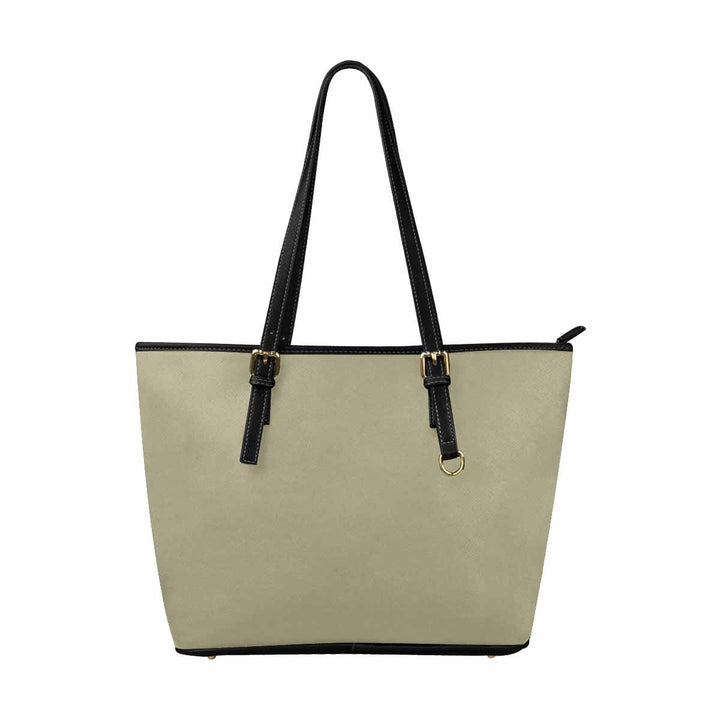 Large Leather Tote Shoulder Bag - Dark Sage Green - Bags | Leather Tote Bags