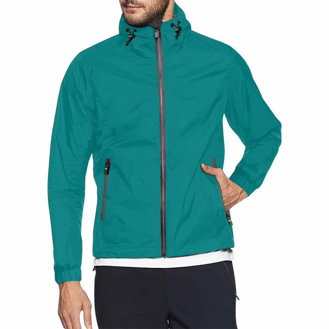 Dark Teal Green Hooded Windbreaker Jacket - Men / Women - Mens | Jackets