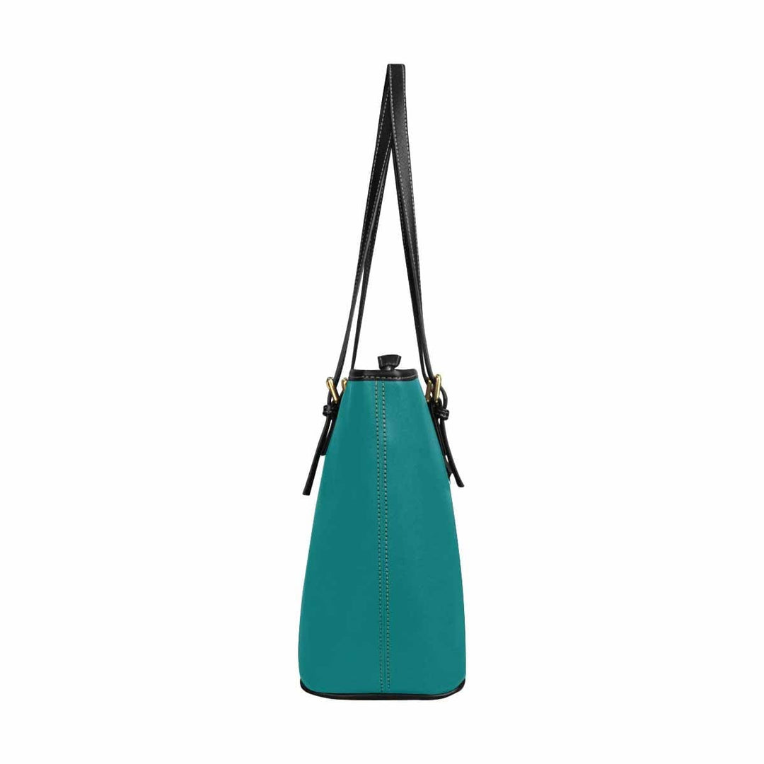 Large Leather Tote Shoulder Bag - Dark Teal Green - Bags | Leather Tote Bags