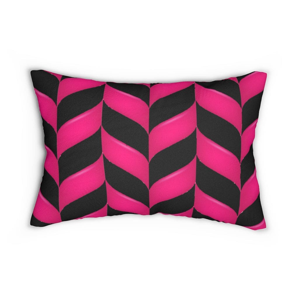 Decorative Lumbar Throw Pillow - Pink Chevron Pattern - Decorative/Throw