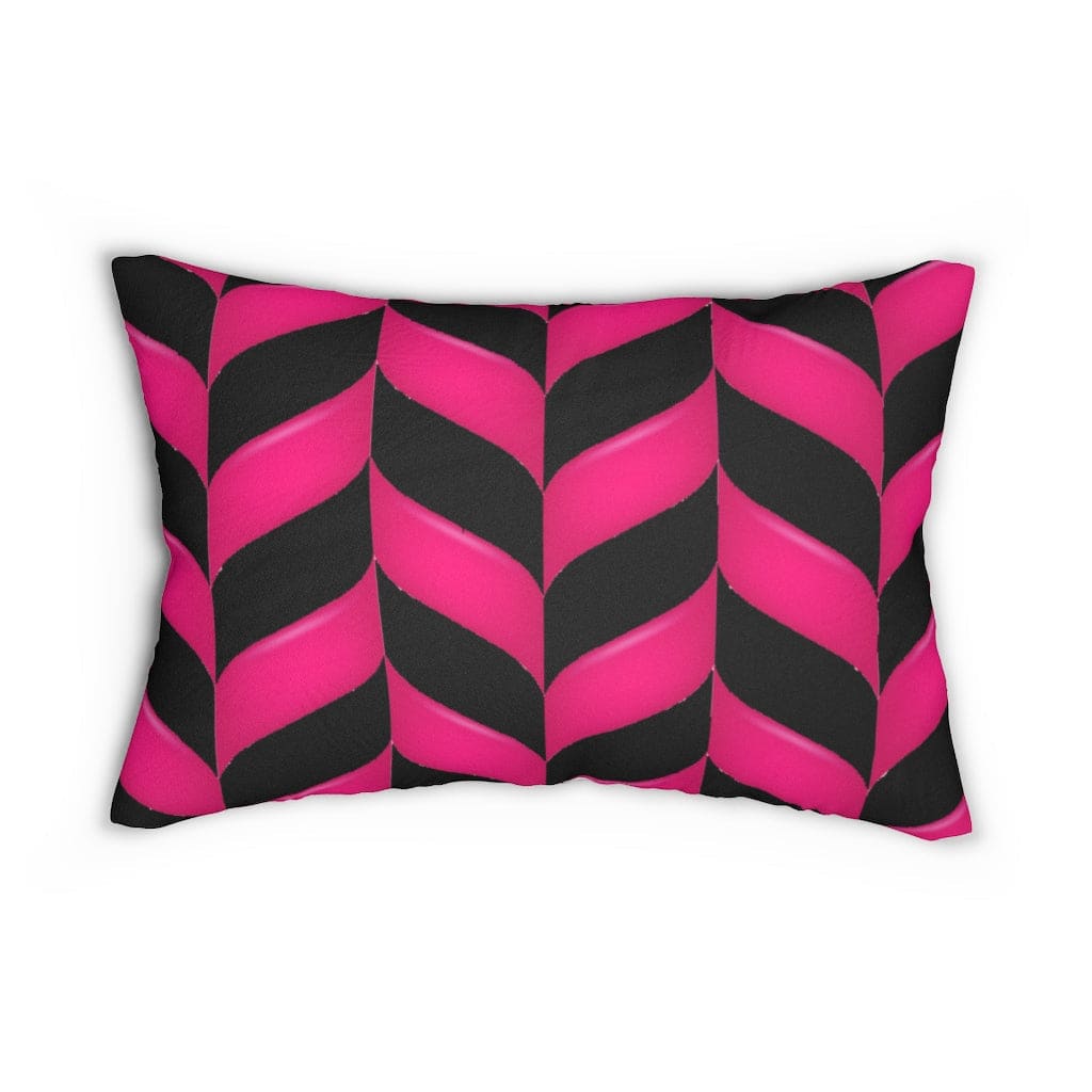 Decorative Lumbar Throw Pillow Pink Chevron Pattern - Decorative | Throw