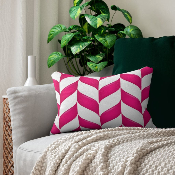 Decorative Lumbar Throw Pillow - Pink Chevron Pattern - Decorative/Throw
