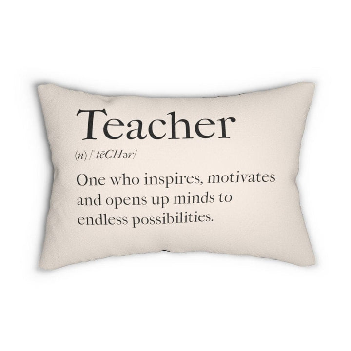 Decorative Lumbar Throw Pillow - Black and Beige Teachers Inspire Word Art