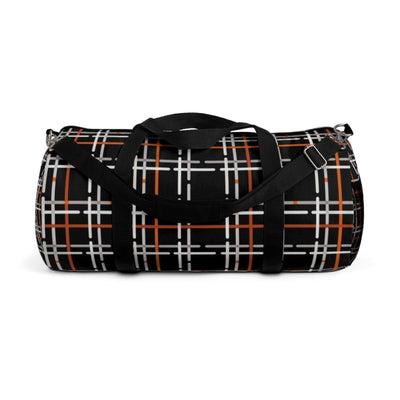 Duffel Bag Carry On Luggage Black And Orange Plaid - Bags | Duffel Bags