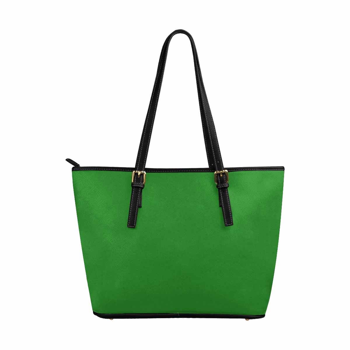 Large Leather Tote Shoulder Bag - Forest Green - Bags | Leather Tote Bags