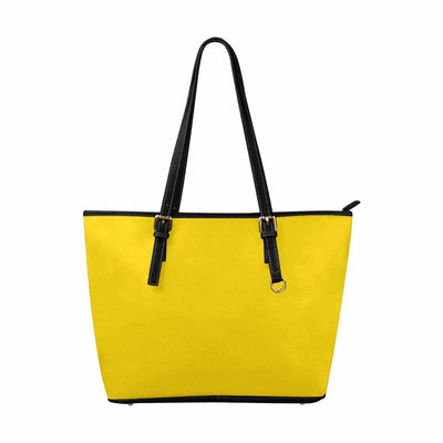 Large Leather Tote Shoulder Bag - Gold Yellow - Bags | Leather Tote Bags
