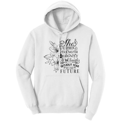 Graphic Hoodie She Is Clothed In Strength Womens Ladies Top - Unisex | Hoodies