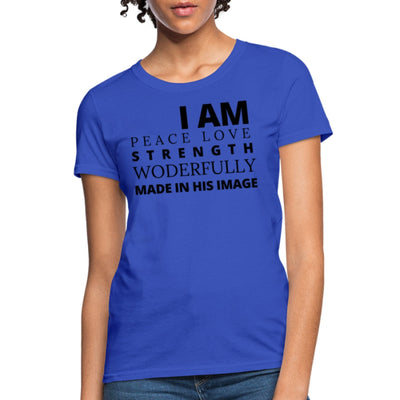 Graphic T-shirt i Am Peace Love Strength And Wonderfully Made Graphic Tee -