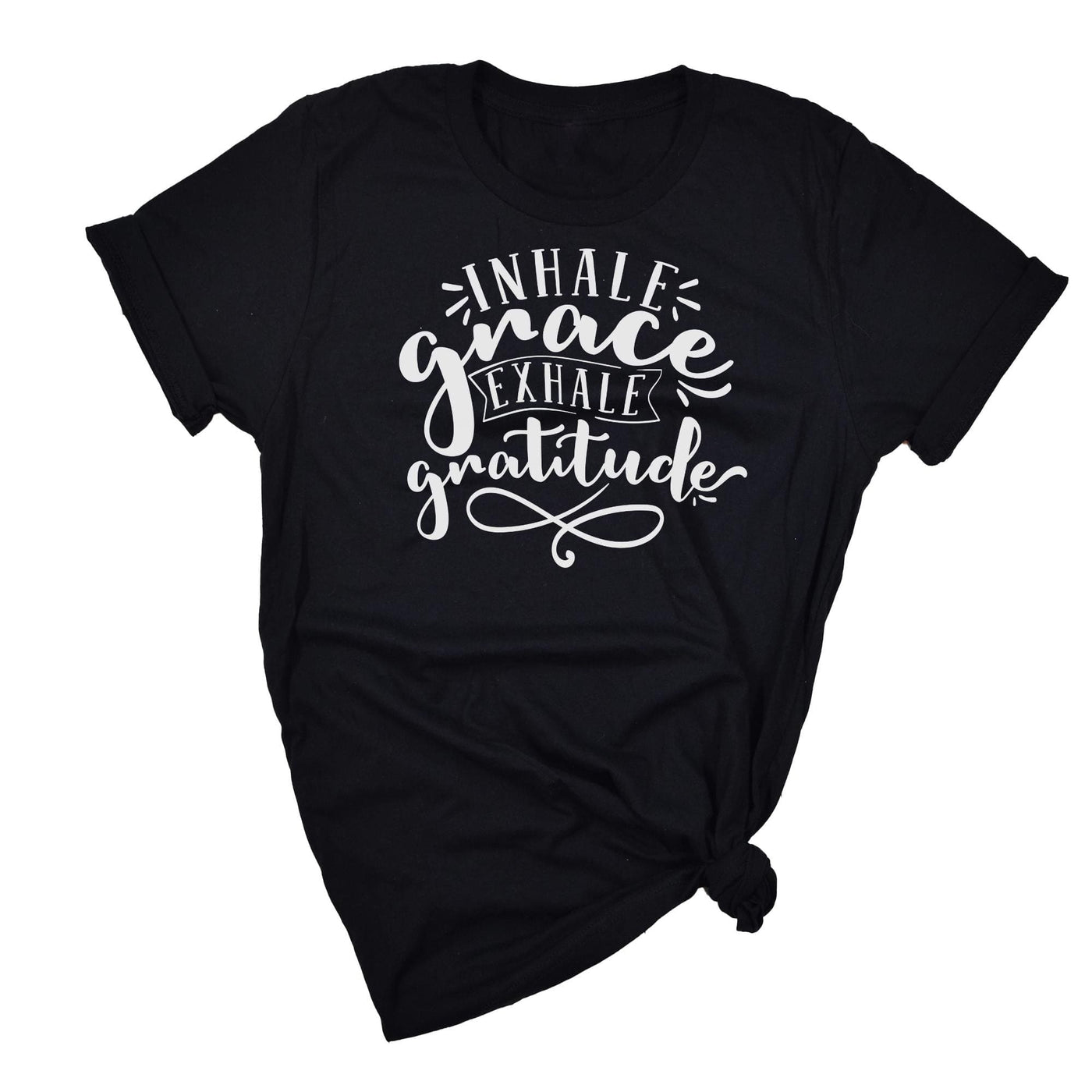 Graphic Tee Inhale Grace Exhale Gratitude Womens Plus Size Curvy T-shirt -