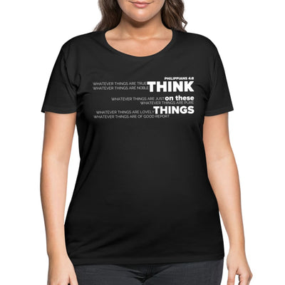 Graphic Tee Think On These Things Womens Plus Size Curvy T-shirt - Womens |
