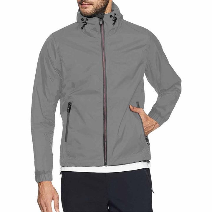 Gray Hooded Windbreaker Jacket - Men / Women - Mens | Jackets | Windbreakers