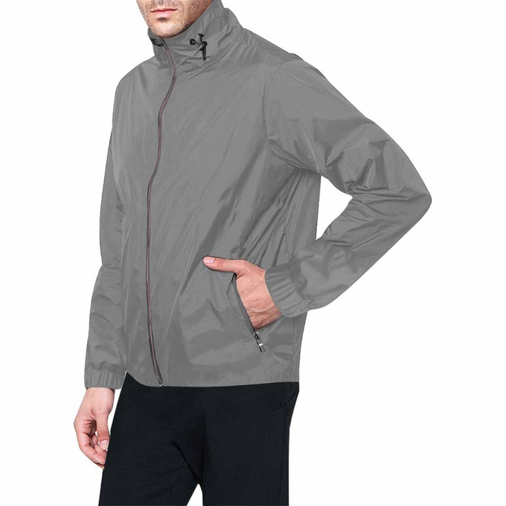 Gray Hooded Windbreaker Jacket - Men / Women - Mens | Jackets | Windbreakers