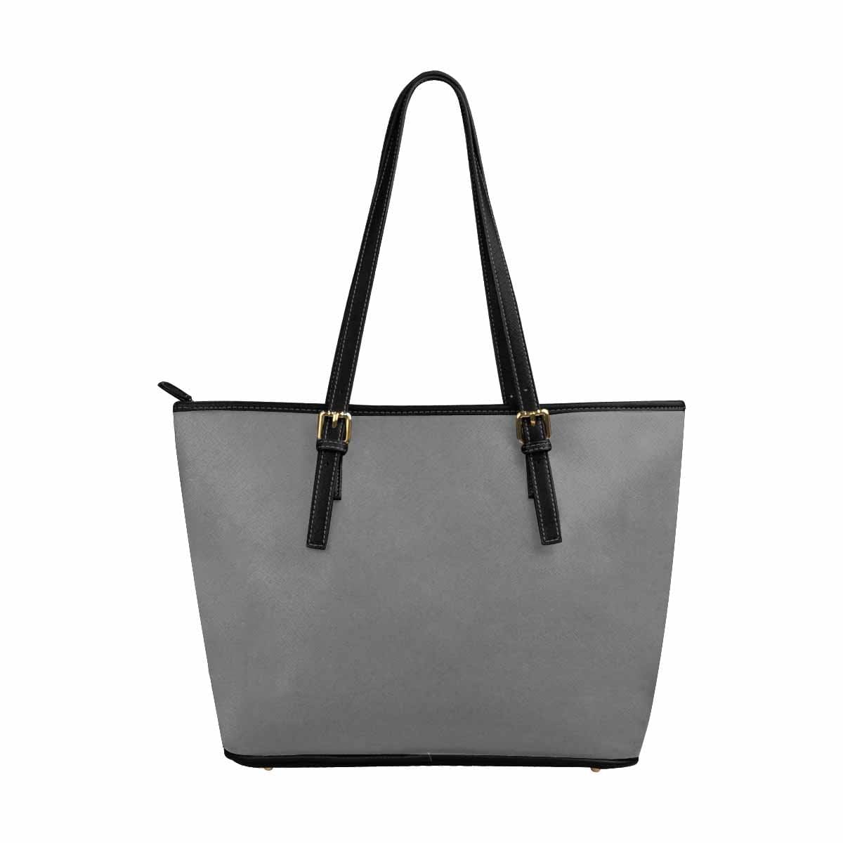 Large Leather Tote Shoulder Bag - Gray - Bags | Leather Tote Bags